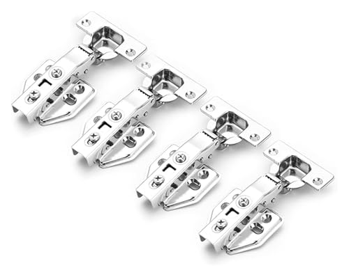 KEuLen Scharniere für Schranktüren, Aufschraubscharnier, Edelstahl Tür Hydraulische Puffer for Schrank Küche Soft Closing Möbel Hardware Teile Abnehmbare(Full Overlay) von KEuLen