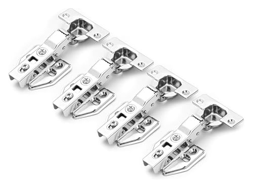 KEuLen Scharniere für Schranktüren, Aufschraubscharnier, Edelstahl Tür Hydraulische Puffer for Schrank Küche Soft Closing Möbel Hardware Teile Abnehmbare(Half Overlay) von KEuLen