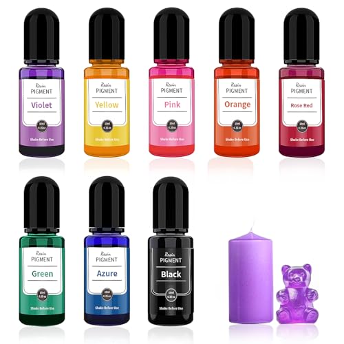 Epoxidharz Farbe Set, Farbpigmente für Gießpulve, 8 Farben konzentrierte flüssige Epoxidharz-Farbe, DIY Schmuckherstellung, Harz Malerei, Kunsthandwerk - 0.35oz/10ml Jede Epoxidharz Farbe Set, Farbpigmente für Gießpulve, 8 Farben konzentrierte flüssige Epoxidharz-Farbe, DIY Schmuckherstellung, Harz Malerei, Kunsthandwerk - 0.35oz/10ml Jede von KFDDRN