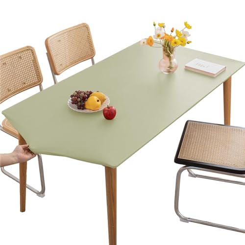 KFDZSW Tischdecke Abwischbare Tischdecke, Wasserdicht Elastische PVC Fitted Vinyl Tischabdeckung Schutz Rechteckig, Für Küche Indoor Outdoor Picknick Camping (Grün,90X150CM) von KFDZSW