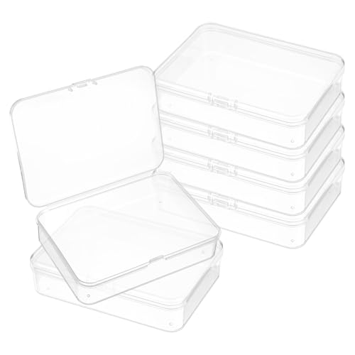 KFHENSOMR 6 Stück Plastik Aufbewahrungsboxen, 10,5x7,5 cm Klare Rechteckige Box für Perlen Schmuck Kleine Gegenstände Spielteile Bastelzubehör Schulbedarf Hardware KFHENSOMR 6 Stück Plastik Aufbewahrungsboxen, 10,5x7,5 cm Klare Rechteckige Box für Perlen Schmuck Kleine Gegenstände Spielteile Bastelzubehör Schulbedarf Hardware von KFHENSOMR