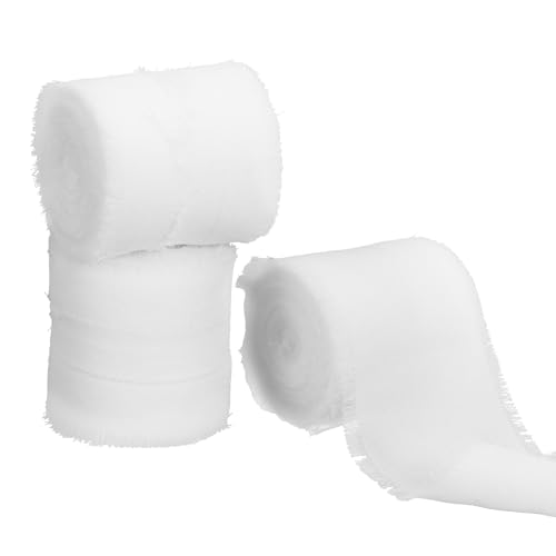 KFHENSOMR Chiffon Geschenkband 3 Rollen Beige Creme Chiffonband Schleifenband 4 cm x 7 m Geschenkband Chiffon Nude Seidenband Hochzeit Stoff Stoffband für Brautsträuße Geschenke Verpackungen DIY von KFHENSOMR
