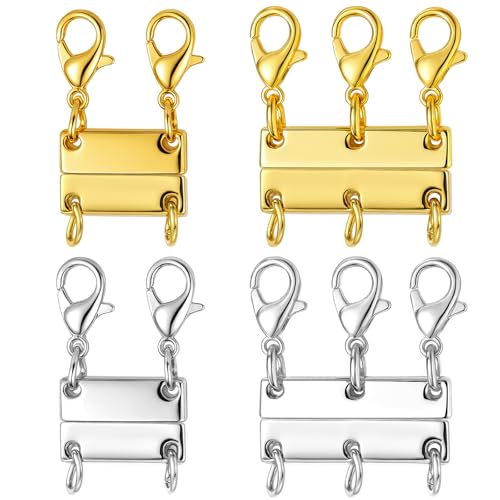 KFHENSOMR Magnetverschluss Kette 4 Stück Magnetischer Kettenverschluss für stapelbare Halsketten Verschluss Layering für Halsketten Schmuckherstellung KFHENSOMR Magnetverschluss Kette 4 Stück Magnetischer Kettenverschluss für stapelbare Halsketten Verschluss Layering für Halsketten Schmuckherstellung von KFHENSOMR
