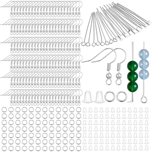 KFHENSOMR Ohrringe Selber Machen Set 800 Stück Ohrring Haken mit Ohrhänger Edelstahl Ohrringhaken Ohrringe Zubehör Ohrhänger Haken Spule Französische Ohrringhaken Biegeringen für DIY Ohrring Machen KFHENSOMR Ohrringe Selber Machen Set 800 Stück Ohrring Haken mit Ohrhänger Edelstahl Ohrringhaken Ohrringe Zubehör Ohrhänger Haken Spule Französische Ohrringhaken Biegeringen für DIY Ohrring Machen von KFHENSOMR