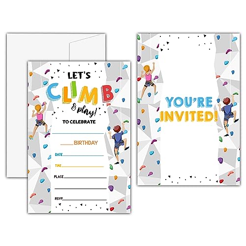 KFNER Einladungskarten zum Klettern für Geburtstagsparty, für Jungen und Mädchen, mit Aufschrift Let's Climb & Play, C19, 20 Stück KFNER Einladungskarten zum Klettern für Geburtstagsparty, für Jungen und Mädchen, mit Aufschrift Let's Climb & Play, C19, 20 Stück von KFNER