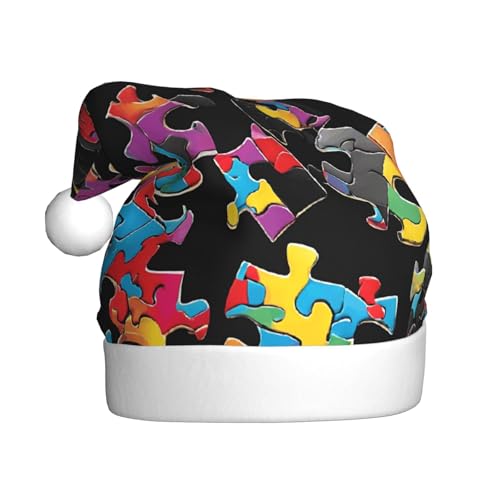 KFRXXZQB Autismus-Bewusstseins-Puzzleteile mit Herz-Druck, Plüsch-Weihnachtsmützen für Erwachsene, festliche Weihnachtsmannmützen für Erwachsene, leichte und bequeme Weihnachtsfeiern, Partys KFRXXZQB Autismus-Bewusstseins-Puzzleteile mit Herz-Druck, Plüsch-Weihnachtsmützen für Erwachsene, festliche Weihnachtsmannmützen für Erwachsene, leichte und bequeme Weihnachtsfeiern, Partys von KFRXXZQB
