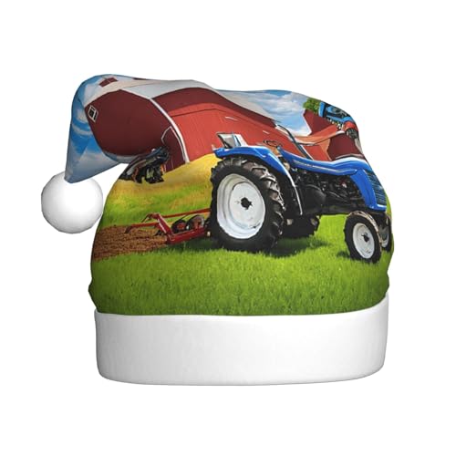 KFRXXZQB Company Bauernhof-Traktor – Druck für Erwachsene, Plüsch-Weihnachtsmützen – festliche Weihnachtsmannmützen für Erwachsene – leichte und bequeme Weihnachtsfeiern, Partys, Feiertage. KFRXXZQB Company Bauernhof-Traktor – Druck für Erwachsene, Plüsch-Weihnachtsmützen – festliche Weihnachtsmannmützen für Erwachsene – leichte und bequeme Weihnachtsfeiern, Partys, Feiertage. von KFRXXZQB