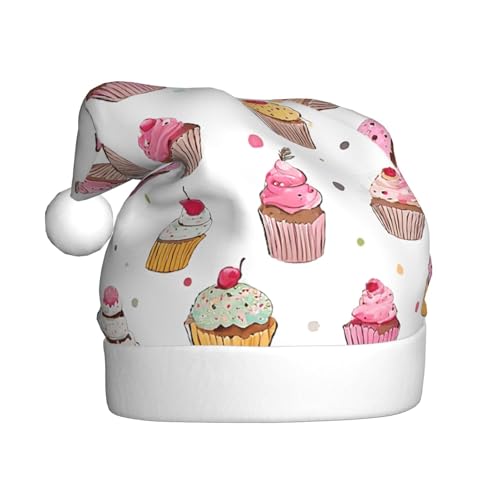 KFRXXZQB Delicious Cupcakes – Druck Erwachsene Plüsch Weihnachtsmützen – Festliche Nikolausmützen für Erwachsene – leichte und bequeme Weihnachtsfeiern, Partys, Feiertage. KFRXXZQB Delicious Cupcakes – Druck Erwachsene Plüsch Weihnachtsmützen – Festliche Nikolausmützen für Erwachsene – leichte und bequeme Weihnachtsfeiern, Partys, Feiertage. von KFRXXZQB