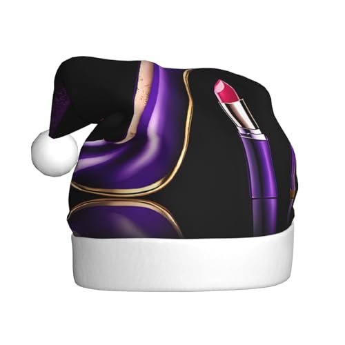 KFRXXZQB Elegante violette High Heels mit Lippenstift-Druck, Plüsch-Weihnachtsmützen für Erwachsene, festliche Weihnachtsmannmützen für Erwachsene, leichte und bequeme Weihnachtsfeiern, Partys KFRXXZQB Elegante violette High Heels mit Lippenstift-Druck, Plüsch-Weihnachtsmützen für Erwachsene, festliche Weihnachtsmannmützen für Erwachsene, leichte und bequeme Weihnachtsfeiern, Partys von KFRXXZQB