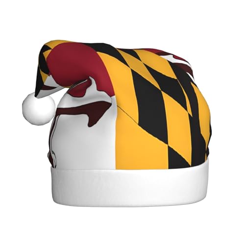 KFRXXZQB Flagge von Maryland – Druck für Erwachsene, Plüsch-Weihnachtsmützen – festliche Weihnachtsmannmützen für Erwachsene – leichte und bequeme Weihnachtsfeiern, Partys, Feiertage. KFRXXZQB Flagge von Maryland – Druck für Erwachsene, Plüsch-Weihnachtsmützen – festliche Weihnachtsmannmützen für Erwachsene – leichte und bequeme Weihnachtsfeiern, Partys, Feiertage. von KFRXXZQB