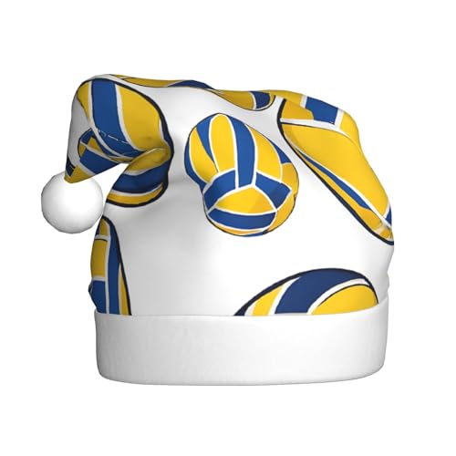 KFRXXZQB Gelbe und blaue Volleyball-Druck für Erwachsene, Plüsch-Weihnachtsmützen – festliche Weihnachtsmannmützen für Erwachsene – leichte und bequeme Weihnachtsfeiern, Partys, Feiertage. KFRXXZQB Gelbe und blaue Volleyball-Druck für Erwachsene, Plüsch-Weihnachtsmützen – festliche Weihnachtsmannmützen für Erwachsene – leichte und bequeme Weihnachtsfeiern, Partys, Feiertage. von KFRXXZQB