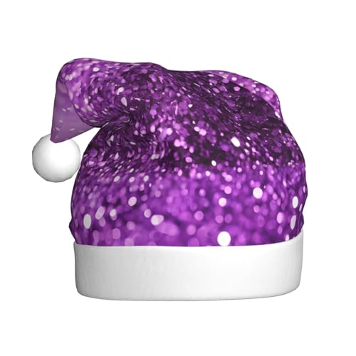 KFRXXZQB Glitzernder lila Glitzer-Druck für Erwachsene, Plüsch-Weihnachtsmützen – festliche Weihnachtsmannmützen für Erwachsene – leichte und bequeme Weihnachtsfeiern, Partys, Feiertage. KFRXXZQB Glitzernder lila Glitzer-Druck für Erwachsene, Plüsch-Weihnachtsmützen – festliche Weihnachtsmannmützen für Erwachsene – leichte und bequeme Weihnachtsfeiern, Partys, Feiertage. von KFRXXZQB