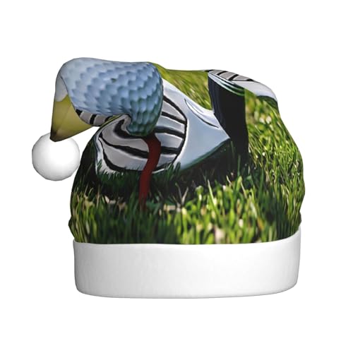 KFRXXZQB Golfschläger-Druck für Erwachsene, Plüsch-Weihnachtsmützen – festliche Weihnachtsmannmützen für Erwachsene – leicht und bequem für Weihnachtsfeiern, Partys, Feiertage. KFRXXZQB Golfschläger-Druck für Erwachsene, Plüsch-Weihnachtsmützen – festliche Weihnachtsmannmützen für Erwachsene – leicht und bequem für Weihnachtsfeiern, Partys, Feiertage. von KFRXXZQB