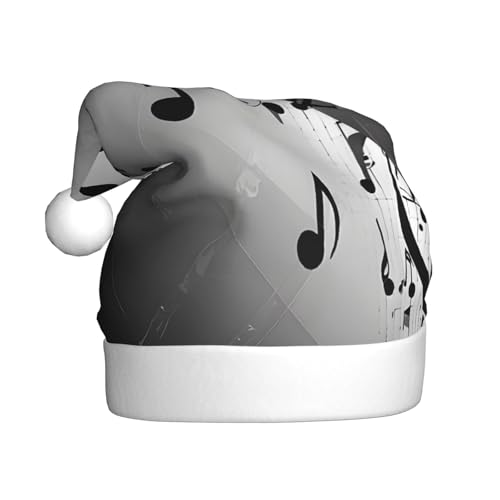 KFRXXZQB Musiknoten-Druck – Druck für Erwachsene, Plüsch-Weihnachtsmützen – festliche Weihnachtsmannmützen für Erwachsene – leicht und bequem für Weihnachtsfeiern, Partys, Feiertage. KFRXXZQB Musiknoten-Druck – Druck für Erwachsene, Plüsch-Weihnachtsmützen – festliche Weihnachtsmannmützen für Erwachsene – leicht und bequem für Weihnachtsfeiern, Partys, Feiertage. von KFRXXZQB