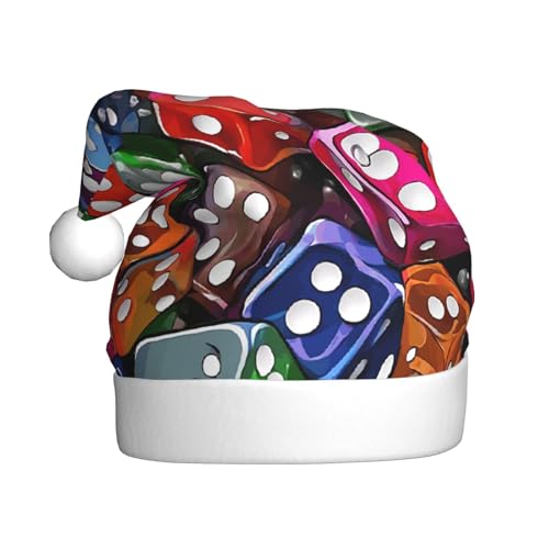 KFRXXZQB Spiel-Würfel-Set – Druck für Erwachsene, Plüsch-Weihnachtsmützen – festliche Weihnachtsmannmützen für Erwachsene – leicht und bequem für Weihnachten, Partys, Feiertage. KFRXXZQB Spiel-Würfel-Set – Druck für Erwachsene, Plüsch-Weihnachtsmützen – festliche Weihnachtsmannmützen für Erwachsene – leicht und bequem für Weihnachten, Partys, Feiertage. von KFRXXZQB