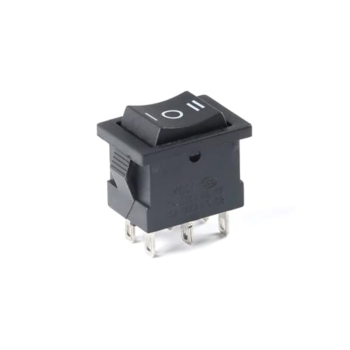 5 Stück KCD1 Wippschalter LED 2/3/4/6 Pin 2 Gang 3 Gang EIN AUS EIN 10A 6A gerade Nadel gebogene Nadel KCD1-101(Black 6P 3Gear) von KFVMVTDW