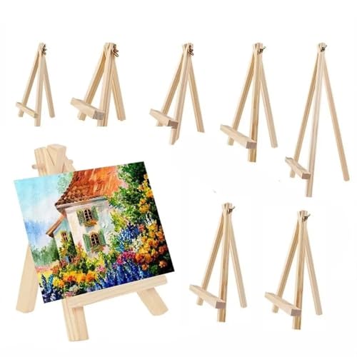 Staffelei Klein Holz 3Pcs Folding Malerei & Skizze Holz Mini Staffelei Kleine Tragbare Dreieck Display Stand Faltbare Schreibtisch Stativ(18x24CM) von KFXYSM