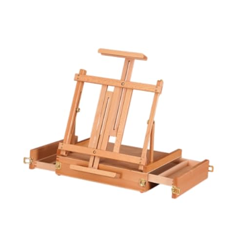 Staffelei Klein Holz Tischstaffelei, Sketchbox, tragbare Aufbewahrungsbox aus Holz for Künstler, Zeichenstaffelei for Malen, for den Schreibtisch, for erwachsene von KFXYSM