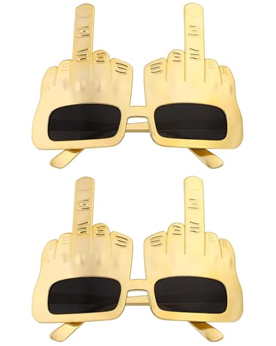 KGDUYC 2 pcs Party Wacky Sonnenbrille, Modische Neuheit Stehender Mittelfinger Lustige Dekoration Party Sonnenbrille - Golden KGDUYC 2 pcs Party Wacky Sonnenbrille, Modische Neuheit Stehender Mittelfinger Lustige Dekoration Party Sonnenbrille - Golden von KGDUYC