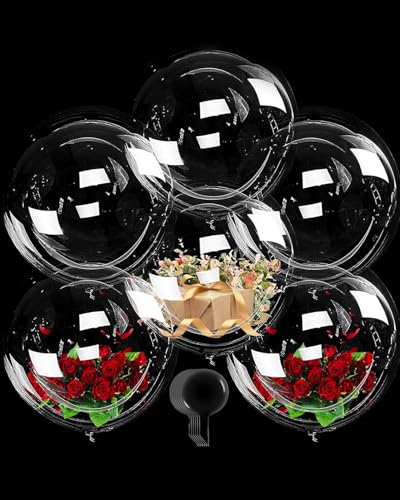 KGDUYC 6 Stück Bobo Klar Ballons, 36Zoll Transparente Blasen Bobo Ballons, 90cm Jumbo Klar Luftballons, Wiederverwendbare Bubble Ballon, für Geburtstag Hochzeit Jahrestag Halloween Party KGDUYC 6 Stück Bobo Klar Ballons, 36Zoll Transparente Blasen Bobo Ballons, 90cm Jumbo Klar Luftballons, Wiederverwendbare Bubble Ballon, für Geburtstag Hochzeit Jahrestag Halloween Party von KGDUYC