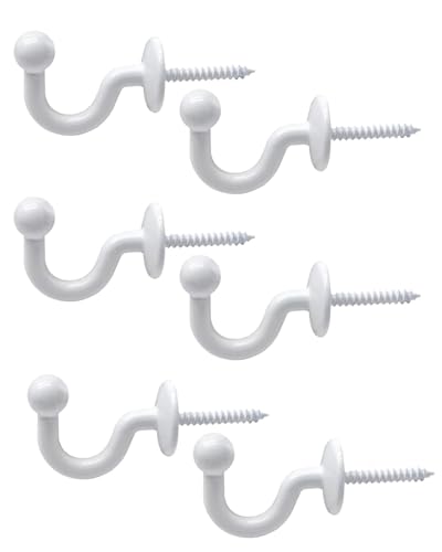 KGDUYC 6 Stück Vorhang Raffhalter Haken Gardinenhalter Wand Metall Weiß U-förmige Ende Vorhang Holdback Wandhaken Ball End Raffhalter Haken für Vorhänge Gardinen Heimdekoration KGDUYC 6 Stück Vorhang Raffhalter Haken Gardinenhalter Wand Metall Weiß U-förmige Ende Vorhang Holdback Wandhaken Ball End Raffhalter Haken für Vorhänge Gardinen Heimdekoration von KGDUYC