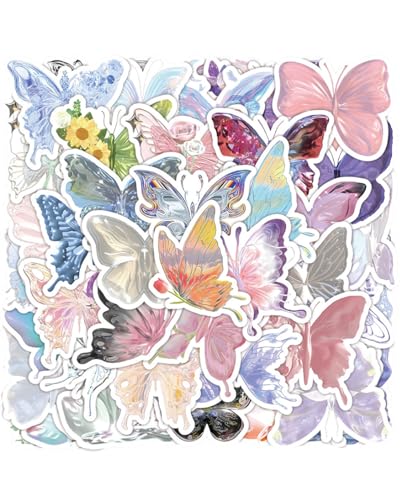 KGDUYC 60 pcs Pastellfarbe Schmetterling Aufkleber, Transparente Scrapbook Stickers Schmetterlinge Aufkleber, PET Wasserfest, für Tagebücher, Laptop, Gepäck, Wand, Scrapbooking, Handyhülle KGDUYC 60 pcs Pastellfarbe Schmetterling Aufkleber, Transparente Scrapbook Stickers Schmetterlinge Aufkleber, PET Wasserfest, für Tagebücher, Laptop, Gepäck, Wand, Scrapbooking, Handyhülle von KGDUYC