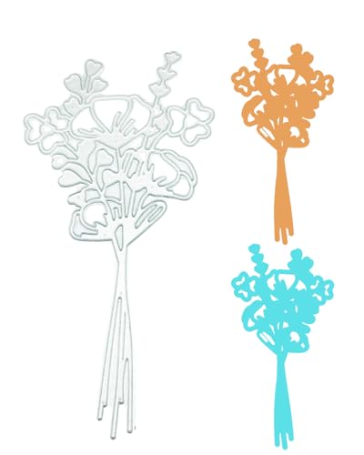 KGDUYC Frische Blumen Blatt Metall Stanzformen, Frühling Herzblatt Blätter Hochzeit Karte Stanzschablonen Cut Schablonen DIY Scrapbooking Fotoalbum Dekoratives Prägepapier Karte Herstellung von KGDUYC