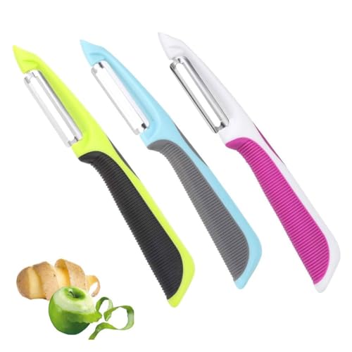 KGDUYC Obstschäler Sparschäler - 3Pcs Universalschäler mit Stainless Blade, Ergonomischer Silikongrif für Gemüse Kartoffel und Karott Gemüseschäler KGDUYC Obstschäler Sparschäler - 3Pcs Universalschäler mit Stainless Blade, Ergonomischer Silikongrif für Gemüse Kartoffel und Karott Gemüseschäler von KGDUYC