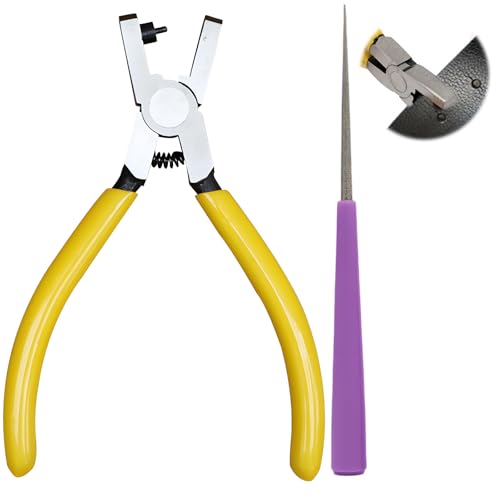 2-teiliges Leder-Lochstanzer-Set, professioneller Gürtellochstanzer und Lochdehner-Werkzeug-Set für Uhrenbänder, Gürtel, Haustierhalsbänder, Schuhe (9,5 x 14 mm Stanzer + 120 mm Expander) von KGJAXF