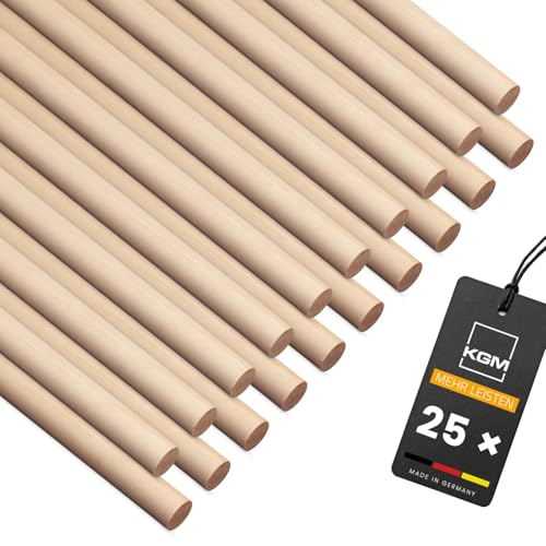 KGM 25x Holzstäbe Ø8 mm x 1m Rundstab aus Buche, Perfekt zum Basteln, DIY Projekte und Kreative Raumgestaltung - Unbehandelt und Vielseitig Einsetzbar - Made in Germany KGM 25x Holzstäbe Ø8 mm x 1m Rundstab aus Buche, Perfekt zum Basteln, DIY Projekte und Kreative Raumgestaltung - Unbehandelt und Vielseitig Einsetzbar - Made in Germany von KGM