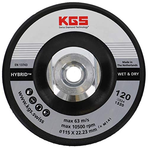 KGS Hybrid-Diamant-Trennscheiben, 115 x M14 goldfarben, Körnung 120 mit direkter M14 aufnahme passend für Winkelschleifer KGS Hybrid-Diamant-Trennscheiben, 115 x M14 goldfarben, Körnung 120 mit direkter M14 aufnahme passend für Winkelschleifer von KGS DIAMOND
