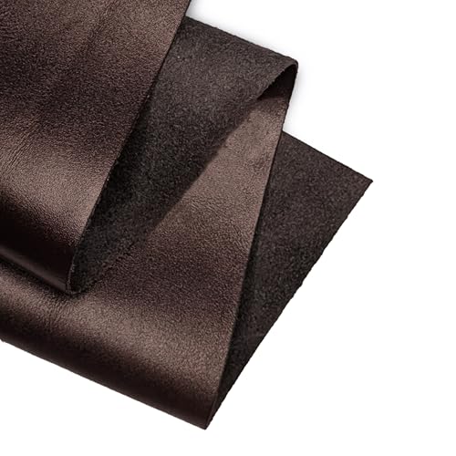 Echte Lederblätter | Vollnarbenleder | Farbe: Schokoladenbraun | Dicke: 1,3-1,5 mm | Größe: 30 x 30 cm | Rindslederplatte für Lederarbeiten, Reparaturen und Heimdekoration von Kozmo von KGS