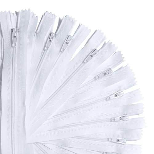 KGS Reißverschlüsse | Einfarbig: Weiß | Größe: 30.5 cm / 12 Zoll | 20 Stück pro Packung | Reißverschlüsse zur Herstellung von Taschen, Beuteln, Kissenbezügen KGS Reißverschlüsse | Einfarbig: Weiß | Größe: 30.5 cm / 12 Zoll | 20 Stück pro Packung | Reißverschlüsse zur Herstellung von Taschen, Beuteln, Kissenbezügen von KGS
