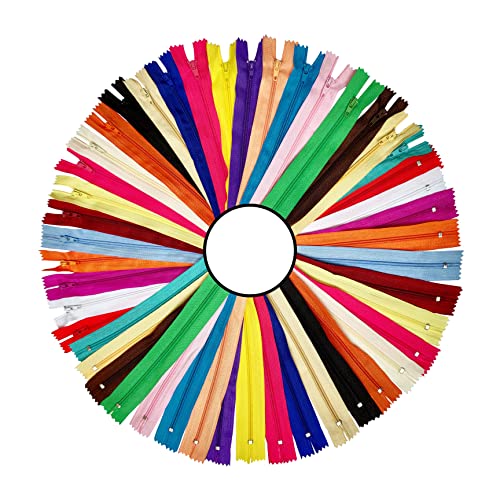 KGS Nylon-Reißverschlüsse zum Nähen und Basteln | 20 Farben Sortiert | 40 Reißverschlüsse/Packung (38 cm / 15 Zoll) von KGS