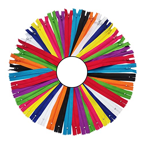 KGS Reißverschluss #3 Nylon | 10 Sortierte Farbe | Ausgabe in Regenbogen farben | 10 Stück/Packung (07 Zoll / 18 CM) von KGS
