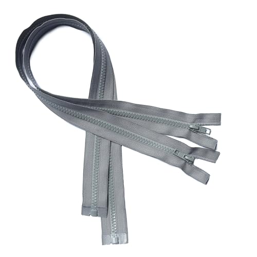 KGS Teilbare Reißverschlüsse | 5mm Reißverschluss Kunststoff für Jacken | 2 Stück pro Packung (Grau, 80 CM) KGS Teilbare Reißverschlüsse | 5mm Reißverschluss Kunststoff für Jacken | 2 Stück pro Packung (Grau, 80 CM) von KGS