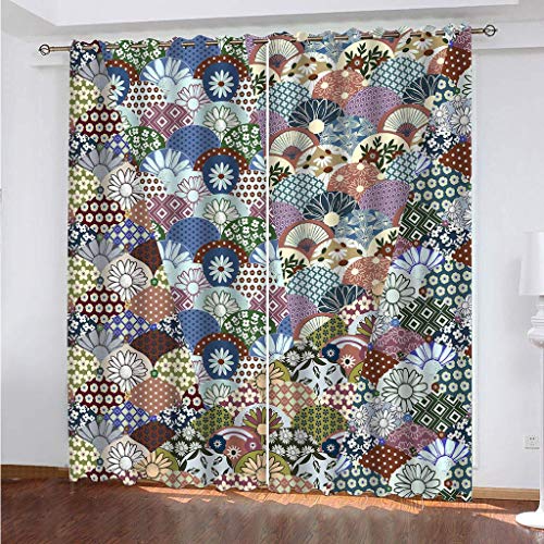 3D Vorhänge Schlafzimmer Blumendruck Mit Pflanzen Drucken Curtains Für Wohnzimmer Deko 250x200 cm Vorhang Blickdicht Verdunklungsgardine Mit Ösen 2Er Set, Verdunkelung Für Schlafzimmer Kinder von KGSK