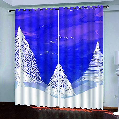 KGSK Vorhänge Mit Ösen 2Er Set 3D Purple Sky Forest Landschaft Muster Vorhang Blickdicht Verdunkelung Drucken 160x200 cm Verdunklungsvorhänge 2Er Set Für Deko Wohnzimmer Modern Schlafzimmer von KGSK