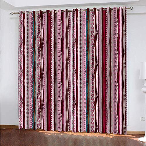 Vorhänge Kinderzimmer Blickdicht 3D Lila Ethno Style Print Dekor Schlafzimmer, Vorhang Ösenschal Verdunkelungsvorhang 200x200 cm Verdunkelungs Kinder, Digitaldruck Gardinen Wohnzimmer von KGSK