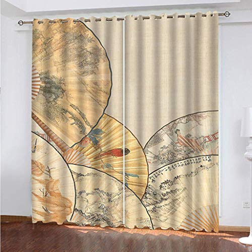 Vorhänge Kinderzimmer Junge 3D Chinesische Kunst Im Antiken Stil Jungen Kinder Mädchen, Blickdicht Dekor Schlafzimmer 140x240 cm Verdunkelungs Fenster Vorhang Panels, Gardinen Mit Ösen von KGSK