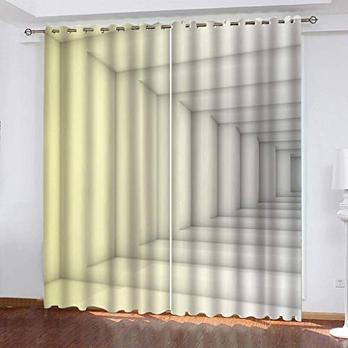 Vorhänge Kinderzimmer Junge 3D Erweiterung des Korridors Jungen Kinder Mädchen, Blickdicht Dekor Schlafzimmer 140x240 cm Verdunkelungs Fenster Vorhang Panels, Gardinen Mit Ösen von KGSK