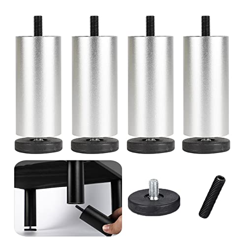 KGUDYS Sofabeine Aus Metall, Möbelbeine Aus Aluminiumlegierung, 4 Zylindrische Stützbeine, 6/10/15/20/25/30 cm Verdickte Ersatz-möbelbeine, Sessel, Schrankfüße, M8-Schrauben,Silver-20cm/7.9in KGUDYS Sofabeine Aus Metall, Möbelbeine Aus Aluminiumlegierung, 4 Zylindrische Stützbeine, 6/10/15/20/25/30 cm Verdickte Ersatz-möbelbeine, Sessel, Schrankfüße, M8-Schrauben,Silver-20cm/7.9in von KGUDYS