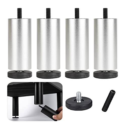 KGUDYS Sofabeine Aus Metall, Möbelbeine Aus Aluminiumlegierung, 4 Zylindrische Stützbeine, 6/10/15/20/25/30 cm Verdickte Ersatz-möbelbeine, Sessel, Schrankfüße, M8-Schrauben,Silver-30cm/11.8in KGUDYS Sofabeine Aus Metall, Möbelbeine Aus Aluminiumlegierung, 4 Zylindrische Stützbeine, 6/10/15/20/25/30 cm Verdickte Ersatz-möbelbeine, Sessel, Schrankfüße, M8-Schrauben,Silver-30cm/11.8in von KGUDYS