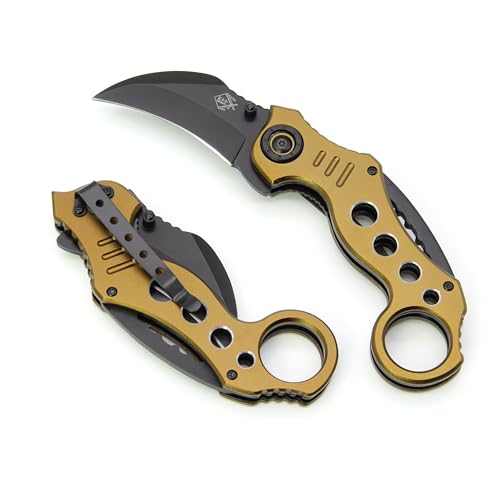 KH-Security Karambit Taschenmesser mit Clip - Klappmesser Einhandmesser Outdoor Messer KH-Security Karambit Taschenmesser mit Clip - Klappmesser Einhandmesser Outdoor Messer von KH-Security
