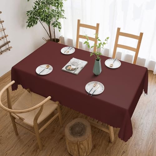 KHDKLXOHZ Tischdecke für rechteckige Tische, Kastanienbraun, bedruckt, 137 x 183 cm, wasserfest, Polyester, Farbic-Tischdecken für Hochzeit, Bankett, Party, Zuhause, Esstisch von KHDKLXOHZ