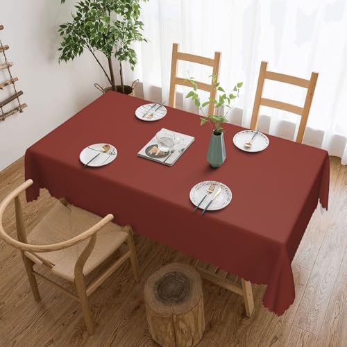KHDKLXOHZ Tischdecke für rechteckige Tische, feuerbraun, bedruckt, 137 x 183 cm, wasserfest, Polyester, Farbic-Tischdecken für Hochzeit, Bankett, Party, Zuhause, Esstisch von KHDKLXOHZ