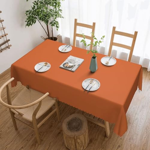 KHDKLXOHZ Tischdecke für rechteckige Tische, feuerziegelrot, bedruckt, 137 x 183 cm, wasserdichtes Polyester, farbige Tischdecken für Hochzeit, Bankett, Party, Zuhause, Esstisch von KHDKLXOHZ