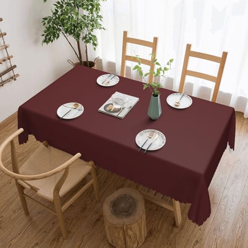 KHDKLXOHZ Tischdecke für rechteckige Tische, kastanienbrauner Druck, Tischdecke, 137 x 183 cm, wasserfest, Polyester, Farbic-Tischdecken für Hochzeit, Bankett, Party, Zuhause, Esstisch von KHDKLXOHZ