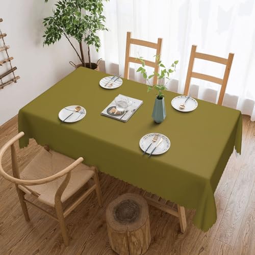 KHDKLXOHZ Tischdecke für rechteckige Tische, moosgrün, bedruckt, 137 x 183 cm, wasserfest, Polyester, farbige Tischdecken für Hochzeit, Bankett, Party, Zuhause, Esstisch von KHDKLXOHZ