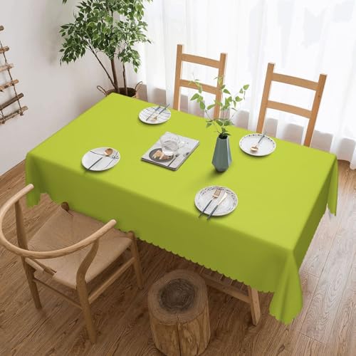 Tischdecke für rechteckige Tische, Oliveganlan-Gelb-Grün, bedruckt, 137 x 183 cm, wasserfeste Polyester-Tischdecken für Hochzeit, Bankett, Party, Zuhause, Esstisch von KHDKLXOHZ